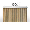 KENTO Reception Desk 180cm - White & Oak Timber Slat Acoustic