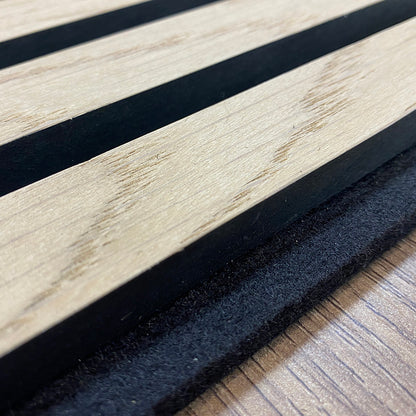 HALO Reception Desk 180cm - Oak / Black on Black
