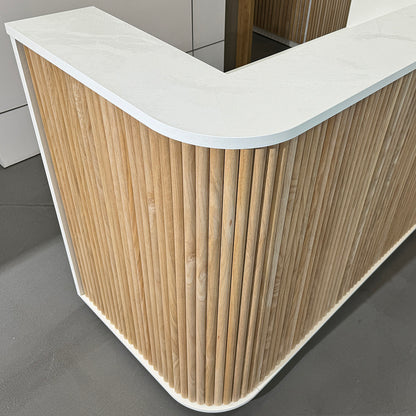 HALO Reception Desk 180cm - Oak & White