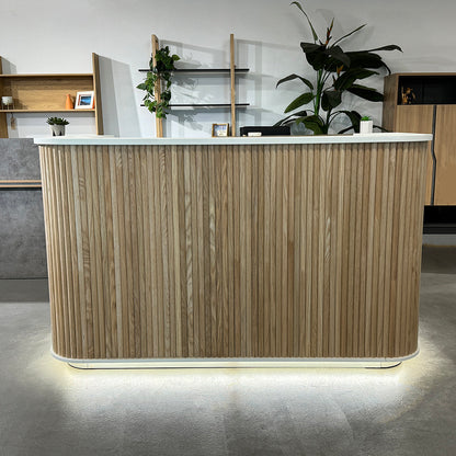 HALO Reception Desk 180cm - Oak & White