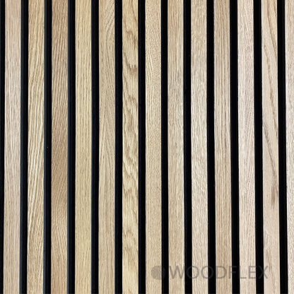 WOODFLEX Flexible Acoustic Wood Slat Wall Panel, Oak Veneer - 2400mm x 600mm