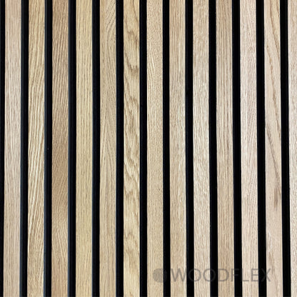 WOODFLEX Flexible Acoustic Wood Slat Wall Panel, Oak Veneer - 2700mm x 600mm