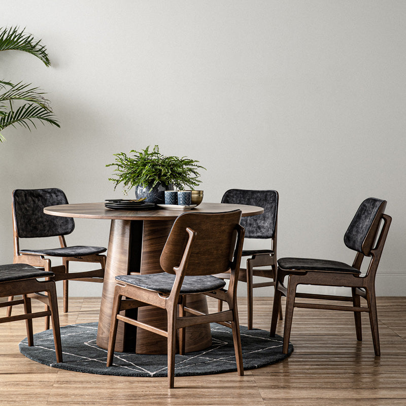 OKARA Round Dining Table 120cm - Walnut