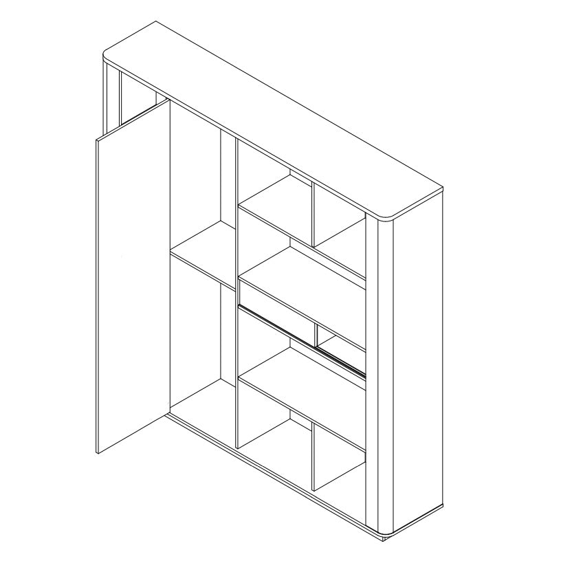 ANDERSON Display Unit 200cm - Hazelnut & Beige