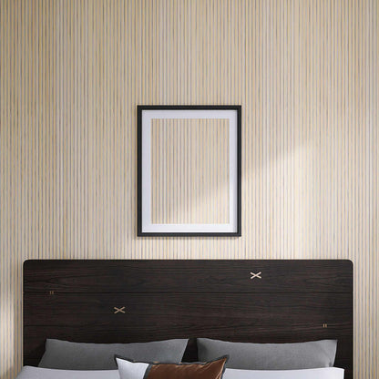 WOODFLEX Flexible Acoustic Wood Slat Wall Panel, Oak Veneer on Grey - 2700mm x 560mm