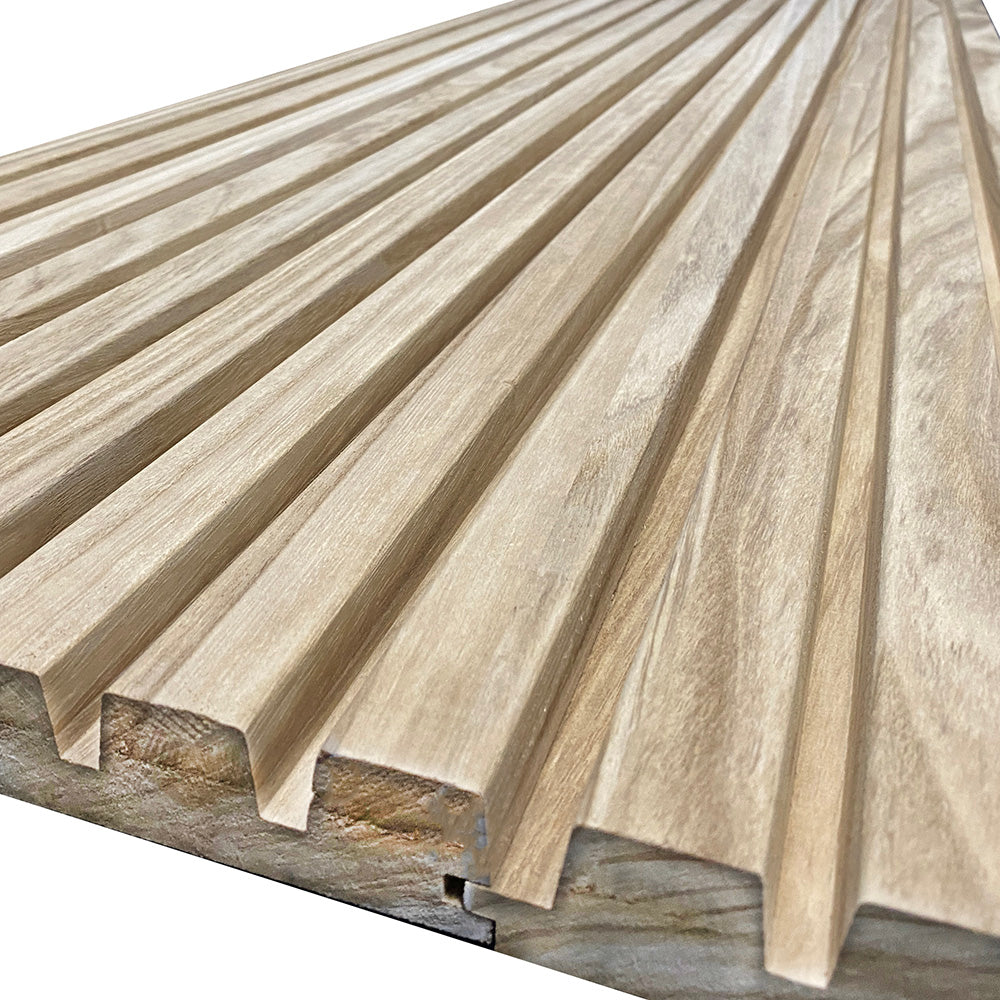 WOODFLEX Outdoor & Indoor Solid Hard Wood Slat Wall Ceiling Pool Fence Cladding - Paulownia - 2700mm x 545mm