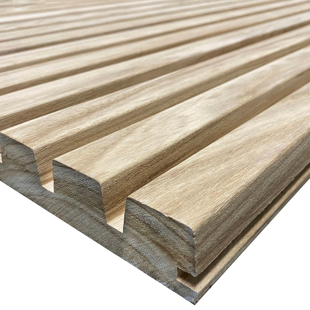 WOODFLEX Outdoor & Indoor Solid Hard Wood Slat Wall Ceiling Pool Fence Cladding - Paulownia - 2700mm x 545mm