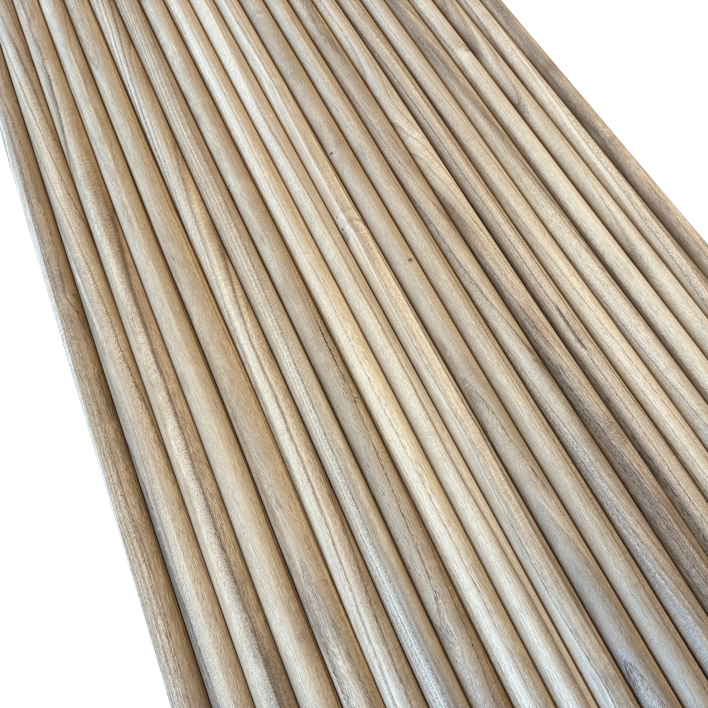 WOODFLEX Flexible Solid Paulownia Wood Slat Wall Panel -  2700mm x 600mm - Half Round