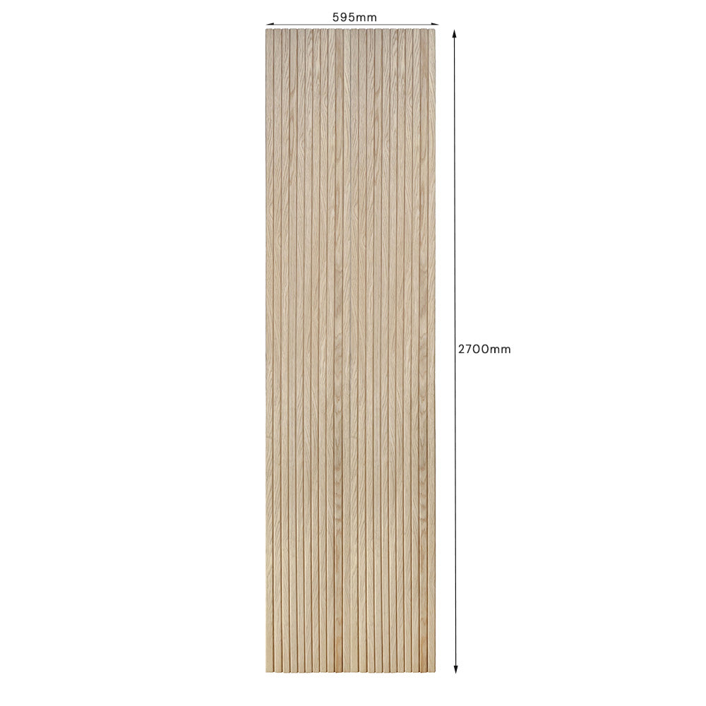 WOODFLEX Flexible Wooden Slat Wall Panel - Oak Veneer - 2700mm x 600mm - Trapezium