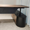 LUCA Sit & Stand Executive Desk with Electric Lift and Reversible Return 240cm - Warm Oak & Black
