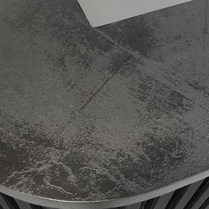 HALO Reception Desk 180cm - Oak / Black on Black