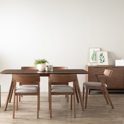 Zola Dining Chair - Walnut & Grey
