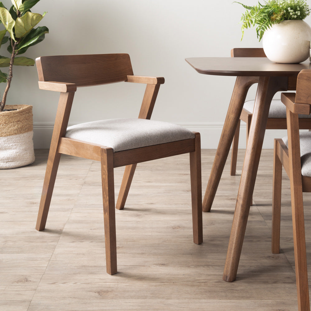 Zola Dining Chair - Walnut & Grey