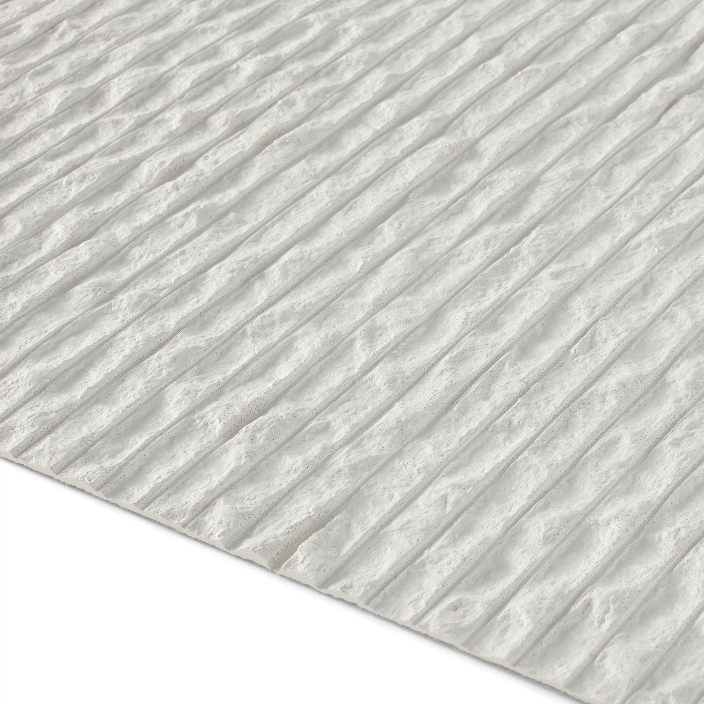 WOODFLEX FLEXIBLE SOFT STONE PANEL - ROUGH LINE White - 1200 x 600mm