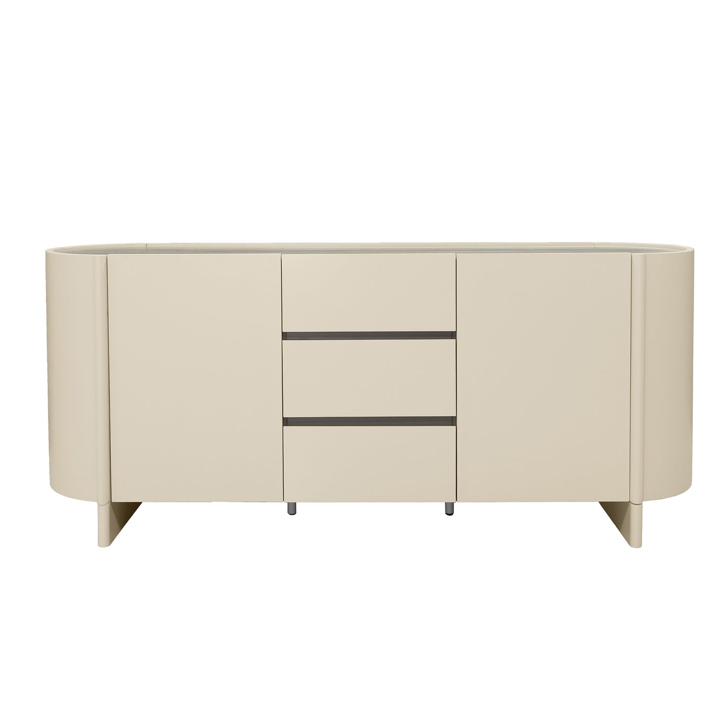 Eclipse 180cm Sideboard with a Travertine look Top - Ivory