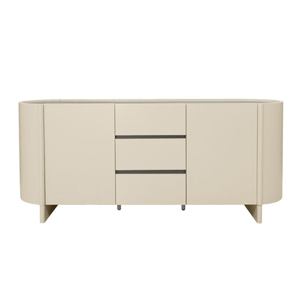 Eclipse 180cm Sideboard with a Travertine look Top - Ivory