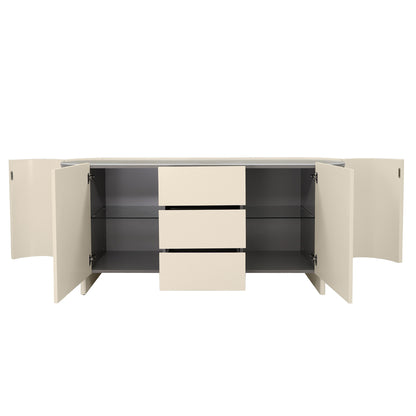 Eclipse 180cm Sideboard with a Travertine look Top - Ivory