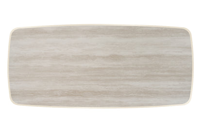 ECLIPSE 140cm Rectangular Coffee Table Travertine Look - Ivory
