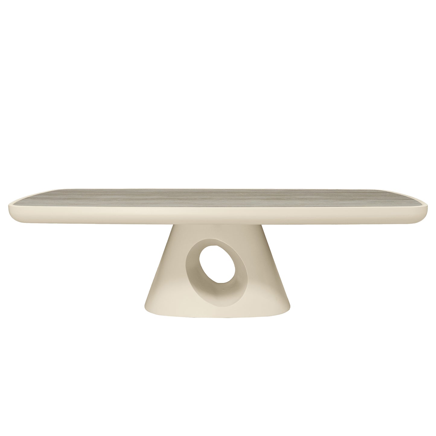 ECLIPSE 140cm Rectangular Coffee Table Travertine Look - Ivory