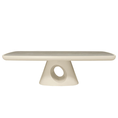 ECLIPSE 140cm Rectangular Coffee Table Travertine Look - Ivory