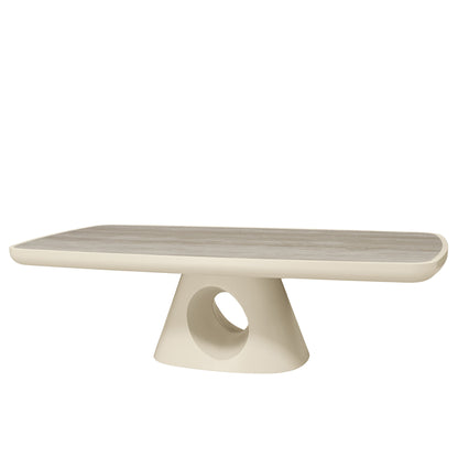ECLIPSE 140cm Rectangular Coffee Table Travertine Look - Ivory