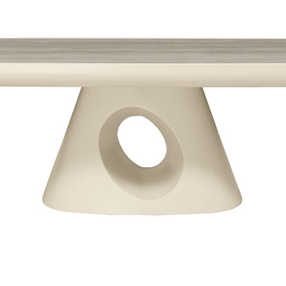 ECLIPSE 140cm Rectangular Coffee Table Travertine Look - Ivory