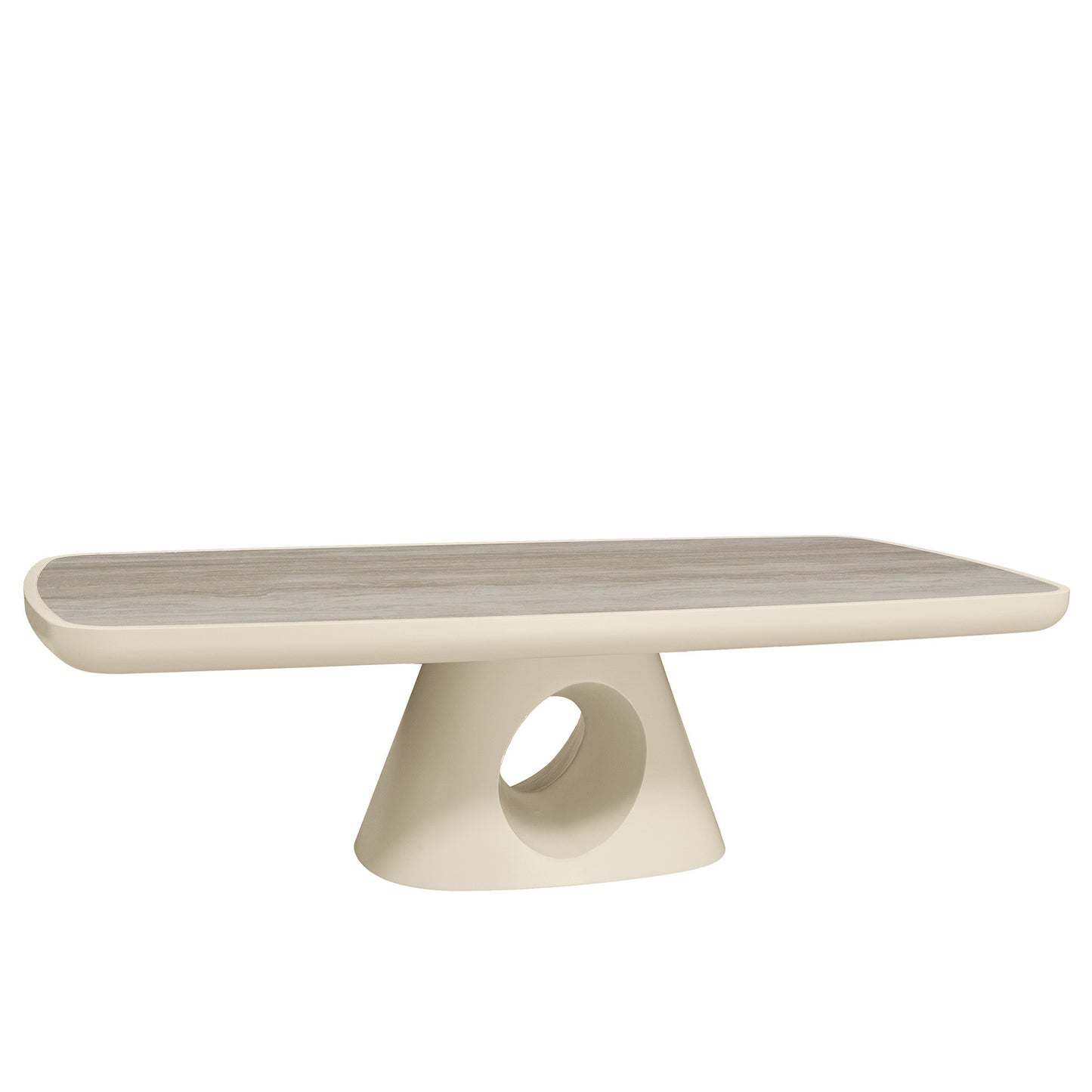 ECLIPSE 140cm Rectangular Coffee Table Travertine Look - Ivory