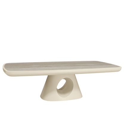 ECLIPSE 140cm Rectangular Coffee Table Travertine Look - Ivory