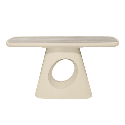 ECLIPSE 140cm Console Table with Travertine look Top - Ivory