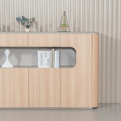 ORBAN 200cm Credenza Display Unit  Oak - 110cm High