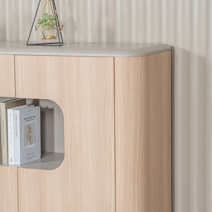ORBAN 200cm Credenza Display Unit  Oak - 110cm High