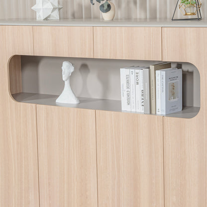 ORBAN 200cm Credenza Display Unit  Oak - 110cm High