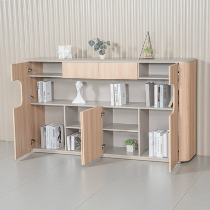 ORBAN 200cm Credenza Display Unit  Oak - 110cm High