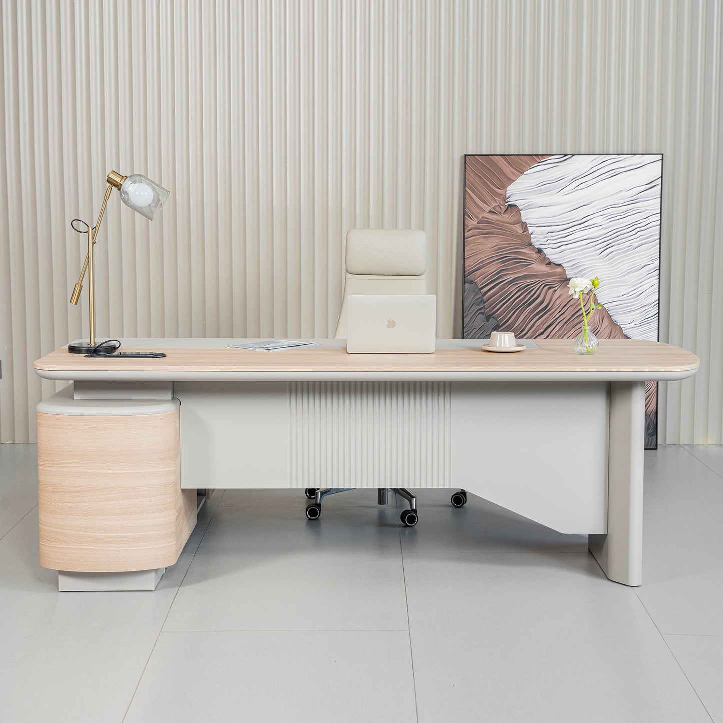 IDALY Executive Desk Right Return 220cm - Oak