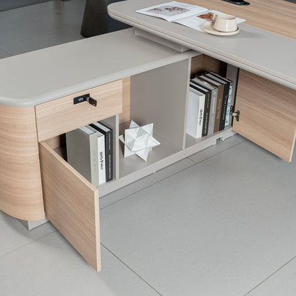 IDALY Executive Desk Left Return 220cm - Oak