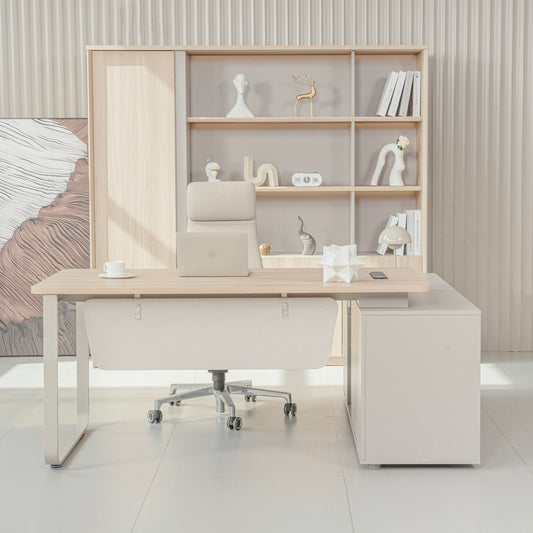 KELIAN Reversible Executive Desk with Return 180cm - Oak