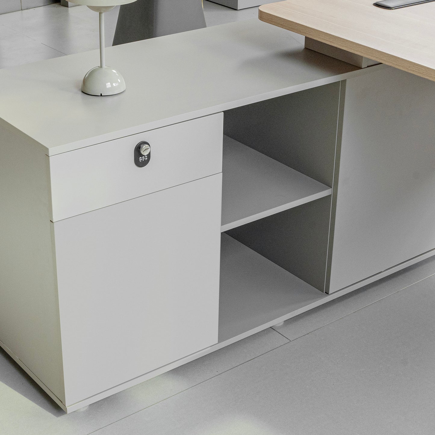 KELIAN Reversible Executive Desk with Return - 180cm - Oak
