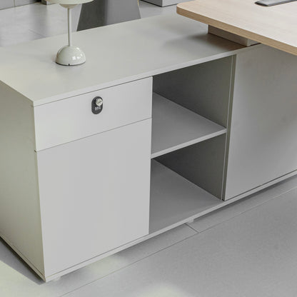 KELIAN Reversible Executive Desk with Return - 180cm - Oak