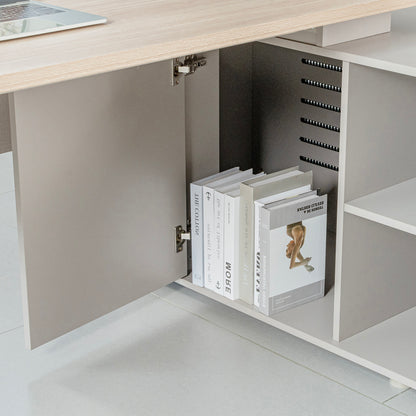 KELIAN Reversible Executive Desk with Return - 180cm - Oak