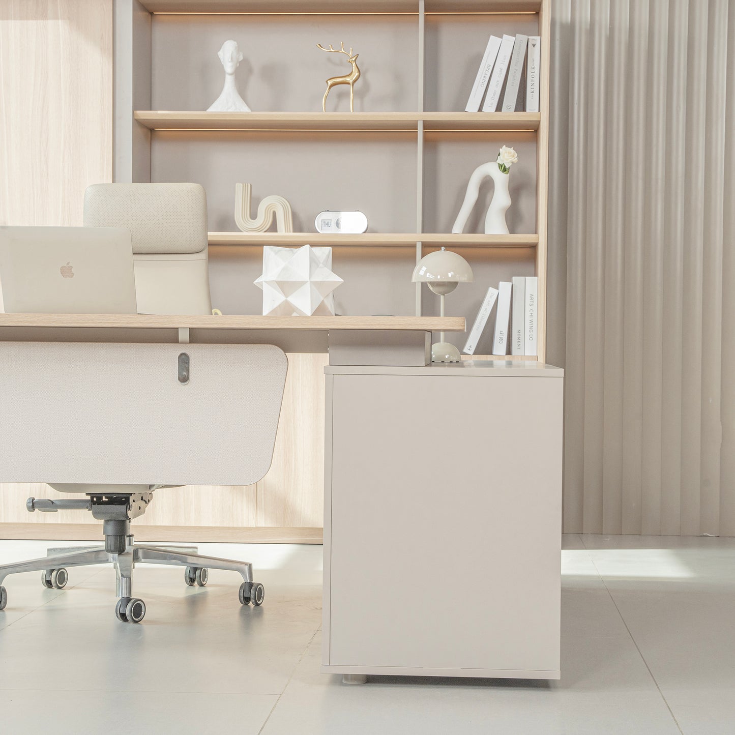 KELIAN Reversible Executive Desk with Return - 180cm - Oak