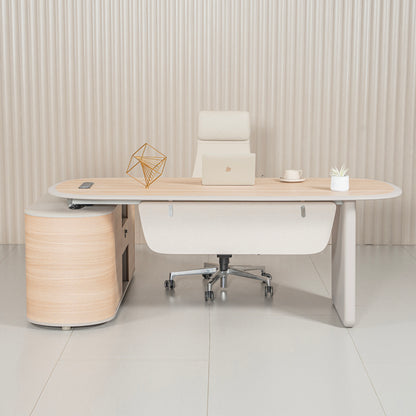 KELIAN  Reversible Executive Desk with Return 200-220cm - Oak