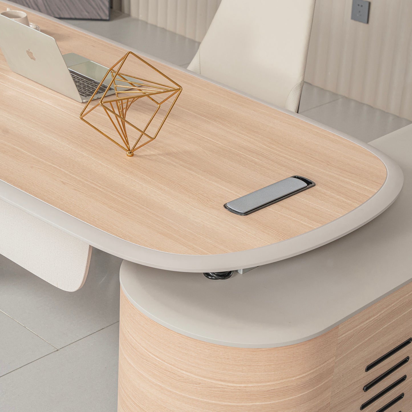 KELIAN  Reversible Executive Desk with Return 200-220cm - Oak