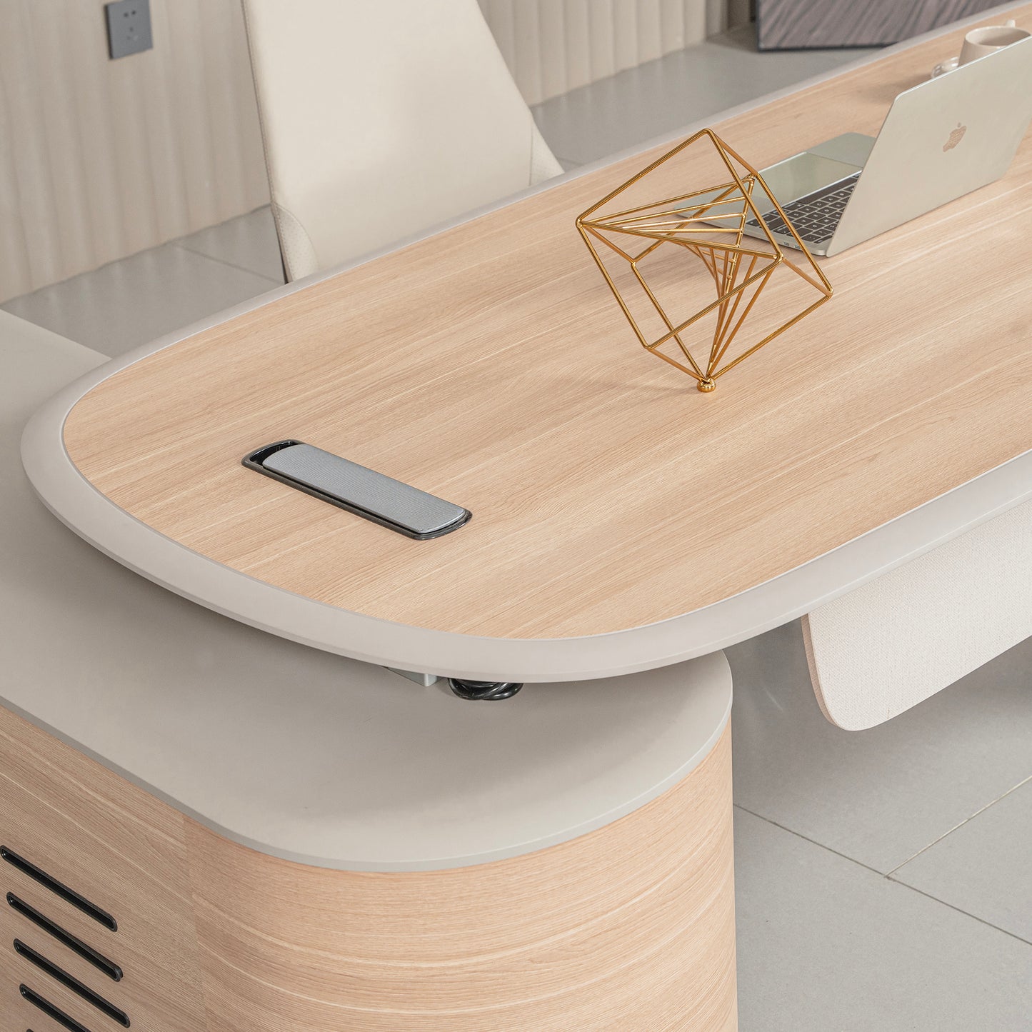 KELIAN  Reversible Executive Desk with Return 160-180cm - Oak