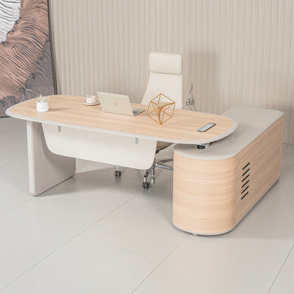 KELIAN  Reversible Executive Desk with Return 200-220cm - Oak