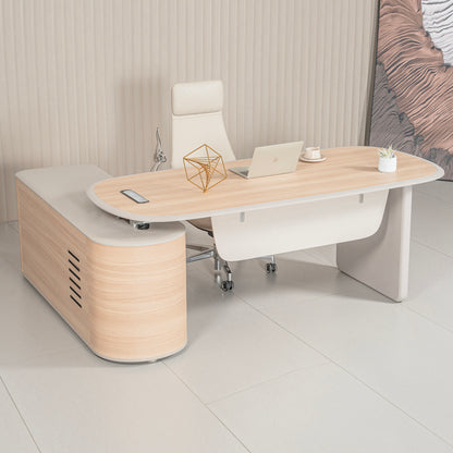 KELIAN  Reversible Executive Desk with Return 160-180cm - Oak