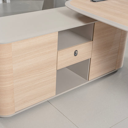 KELIAN  Reversible Executive Desk with Return 200-220cm - Oak