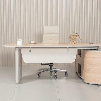 KELIAN  Reversible Executive Desk with Return 200-220cm - Oak