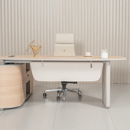 KELIAN  Reversible Executive Desk with Return 200-220cm - Oak