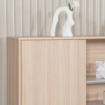 KELIAN 200cm Wall Storage & Display Unit  Oak - 110cm High