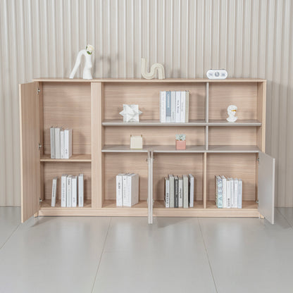 KELIAN 200cm Wall Storage & Display Unit  Oak - 110cm High